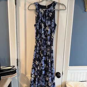 Tommy Hilfiger Blue and White Floral Maxi Dress
